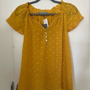 Daniel Rainn short sleeve embroidered dot blouse